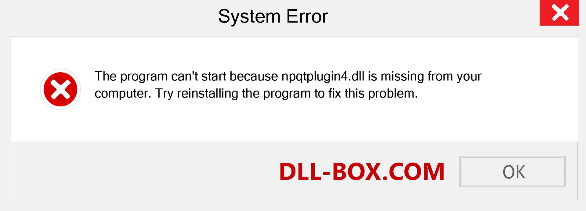  npqtplugin4.dll file is missing?. Download for Windows 7, 8, 10 - Fix  npqtplugin4 dll Missing Error on Windows, photos, images